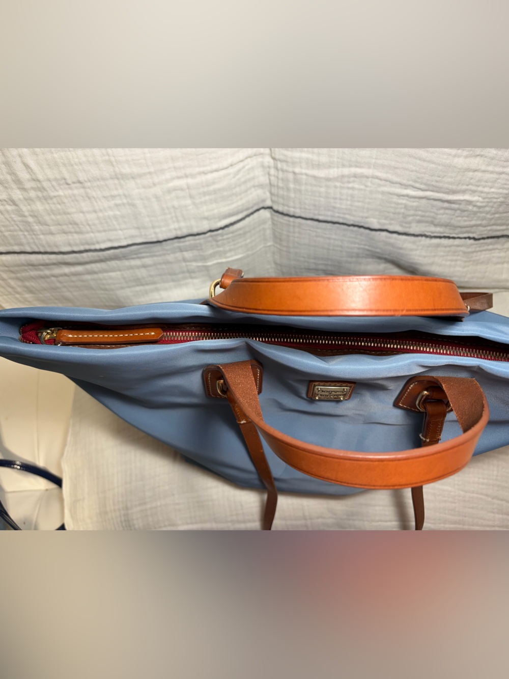 Dooney & Bourke Windham Nylon Leighton Tote Blue - Picture 6 of 10